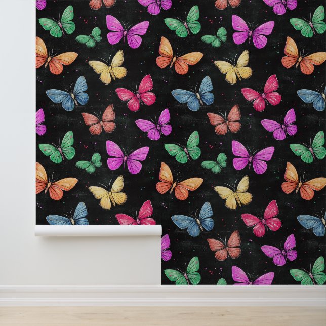 Vlinderkleurig Insect Collectie Patroon Behang (Applicatie)