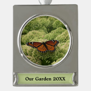 Vlinderkoning Vlinder Schoon Natuur Fotografie Verzilverd Banner Ornament