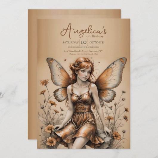 vlinderkoperfee kaart (Voorkant / Achterkant)