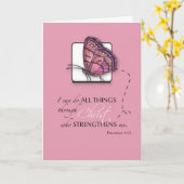 Vlinderkracht in Christus Kaart (Gele Bloem)