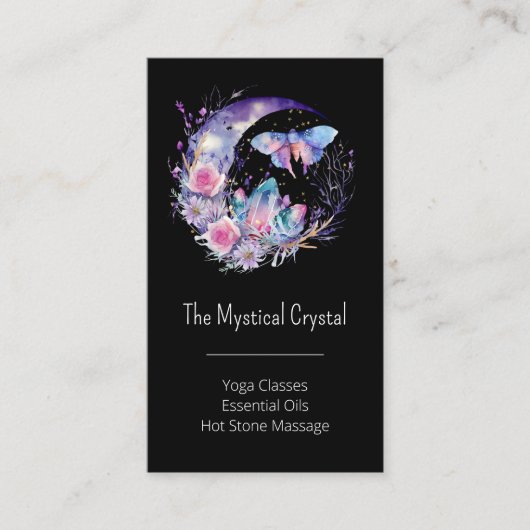 Vlinderkristallen Halve maanbloemen Paarse Visitekaartje (Voorkant)