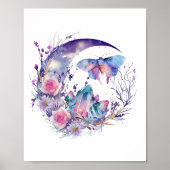Vlinderkristallen Halve maanbloemen Spiritueel Poster (Voorkant)