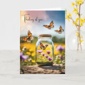 Vlinderkruik die aan je denkt kaart (Gele Bloem)