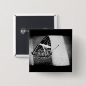 vlinderkruising vierkante button 5,1 cm (Voorkant /achterkant)