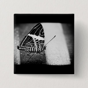 vlinderkruising vierkante button 5,1 cm