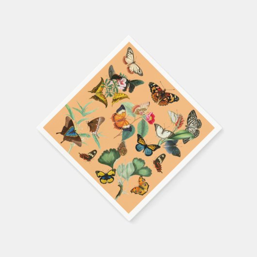  vlinderkunst, gele Oranje achtergrond Servet (Hoek)