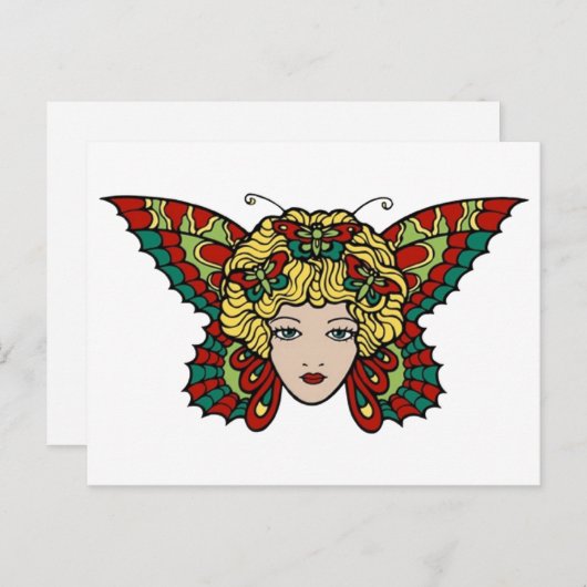  vlinderkunst Tattoo Briefkaart (Voorkant / Achterkant)