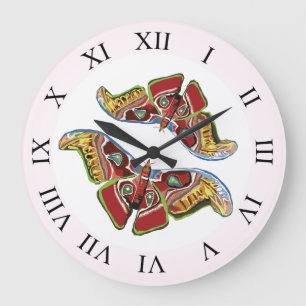 Vlinderkunst tekening grote klok