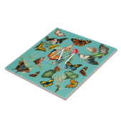  vlinderkunst, veel soorten Blauwgroen Tegeltje (Zijkant)