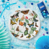  vlinderkunst, veel soorten en kleuren, wit papieren bordje (Feest)