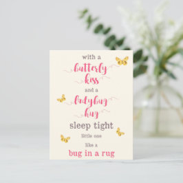 Vlinderkus & lieveheersbeestje knuffel Kinder gedi Briefkaart