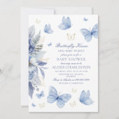 Vlinderkusjes en babywensen Jongens babyfeestje Kaart (Voorkant)