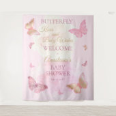 Vlinderkusjes en babywensen Meisje Baby Shower Wandkleed (Voorkant)