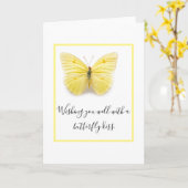 Vlinderkusjes kaart voor beterschap (Gele Bloem)