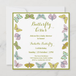 Vlinderkusjes Meisje Baby Shower Kaart