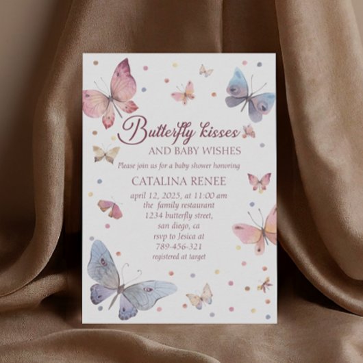 Vlinderkusjes Pastel Baby Shower Kaart