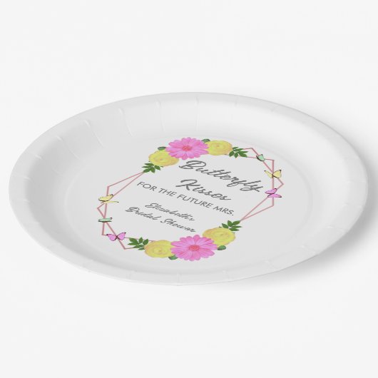 Vlinderkusjes voor de toekomstige bruid bruidsfees papieren bordje (Gekanteld)