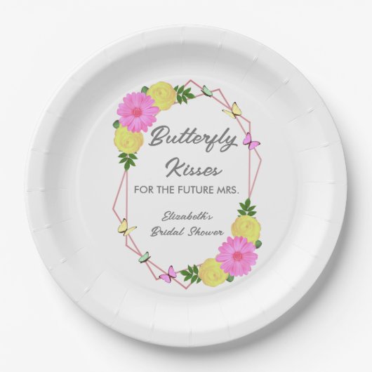 Vlinderkusjes voor de toekomstige bruid bruidsfees papieren bordje (Voorkant)