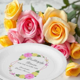 Vlinderkusjes voor de toekomstige bruid bruidsfees papieren bordje