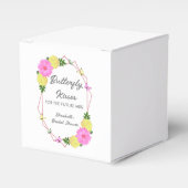 Vlinderkusjes voor de toekomstige bruid op de brid bedankdoosjes (Voorkant Zijde)