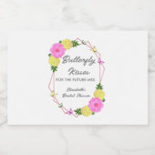 Vlinderkusjes voor de toekomstige bruid op haar br likeurfles etiket (Enkel label)