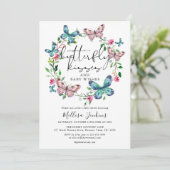 Vlinderkusjes Wilde Bloemen Baby Shower Kaart (Staand voorkant)