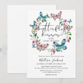 Vlinderkusjes Wilde Bloemen Baby Shower Kaart (Voorkant / Achterkant)