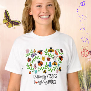 Vlinderkussen, lieveheersbeestje knuffelt Kinder T-shirt