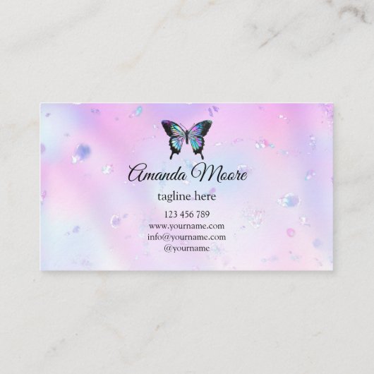 vlinderleven schoonheidssalon nagelsalon make - up visitekaartje (Achterkant)