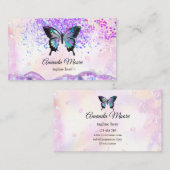 vlinderleven schoonheidssalon nagelsalon make - up visitekaartje (Voorkant / Achterkant)