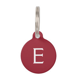 vlinderliefde | Effen Kleur Rood 4 Persoonlijk Huisdierpenning