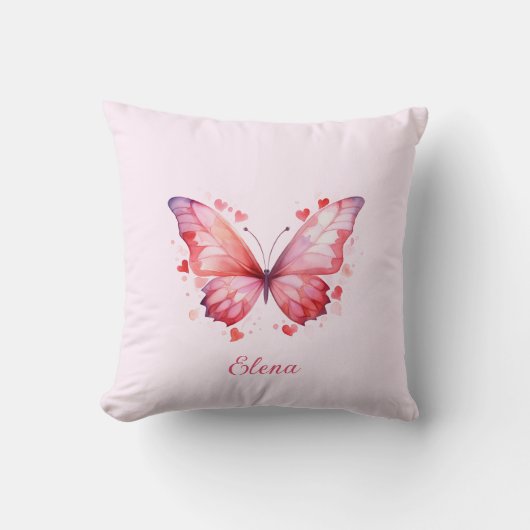 vlinderliefde | Vrouwelijk | Aangepaste naam Kussen (Voorkant)