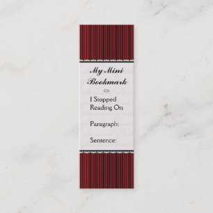 vlinderliefde Zwarte rode strepen decoratief Mini Visitekaartje