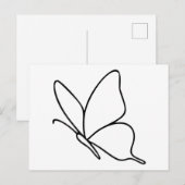 Vlinderlijn Kunst – Insect Illustratie Briefkaart (Voorkant / Achterkant)