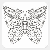 Vlinderlijn Vierkante Sticker (Voorkant)