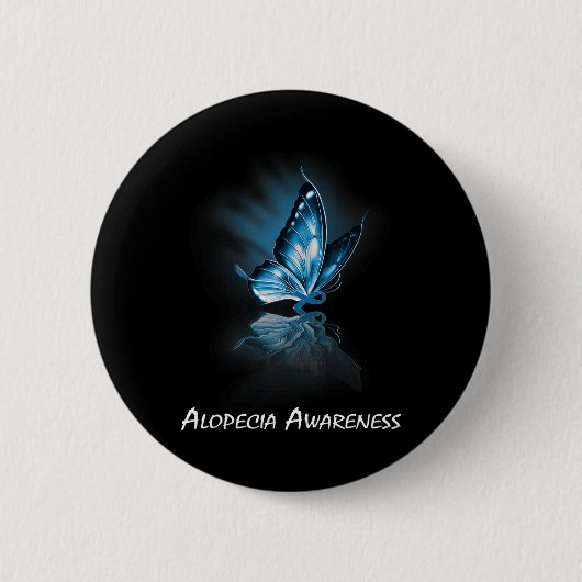 Vlinderlint Alopecia Awareness Ronde Button 5,7 Cm (Voorkant)