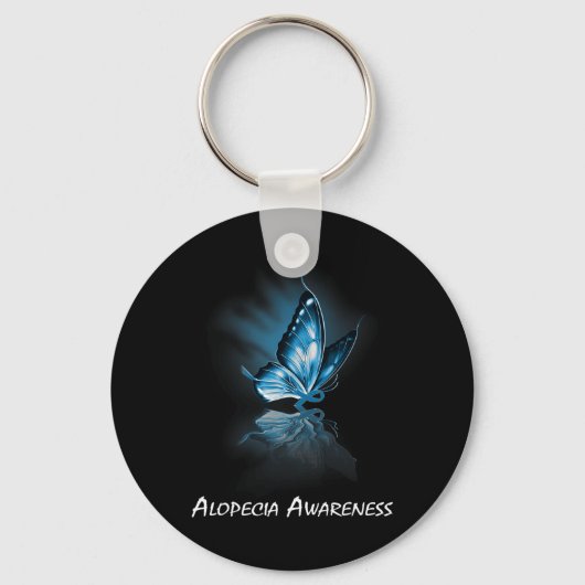 Vlinderlint Alopecia Awareness Sleutelhanger (Voorkant)