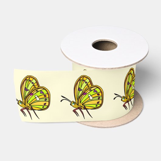 Vlinderlint tekening satijnen lint (Spoel)