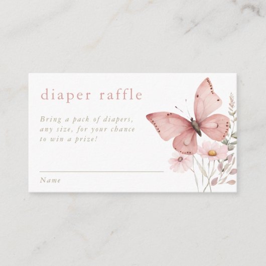 Vlinderluier Raffle roze bloemen wilde bloemen Informatiekaartje (Voorkant)