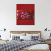 Vlindermaan Touwsluiting Rugzak Canvas Afdruk (Insitu (Slaapkamer))