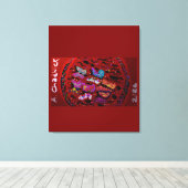 Vlindermaan Touwsluiting Rugzak Canvas Afdruk (Insitu (Houten vloer))