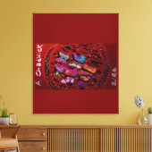 Vlindermaan Touwsluiting Rugzak Canvas Afdruk (Insitu (Woonkamer))