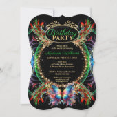 Vlindermagie Kleurrijke Fractale Glitter Verjaarda Kaart (Voorkant)