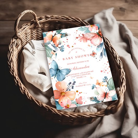 Vlindermeentje Baby Shower Kaart