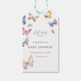 Vlindermeisje Baby Shower Cadeaulabel