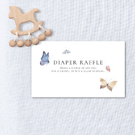 Vlindermeisje Baby Shower Luier Raffle Informatiekaartje