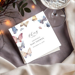 Vlindermeisje Baby Shower Papieren Servet