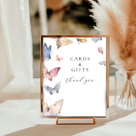 Vlindermeisje Baby Shower Tafelbord Sign Foto Afdruk