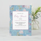Vlindermeisje Baby Shower Uitnodiging (Staand voorkant)