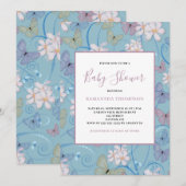 Vlindermeisje Baby Shower Uitnodiging (Voorkant / Achterkant)